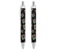 BHHJKKRappelling Silhouette Black Retractable Ballpoint Pen 0.5mm Fine Point Work Pen Quick Dry Smooth Write Pens 2 PCS