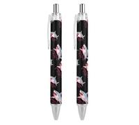 BHHJKKShark Everything is Fine Black Retractable Ballpoint Pen 0.5mm Fine Point Work Pen Quick Dry Smooth Write Pens 2 PCS