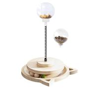 Bhina 1 Piece Cat Toy Interactive Wooden Small Dog Toy Cat Toy Intelligence Interactive Toy Training Device with Roller Track for Employment Self-Employment (Simple)