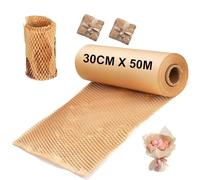 Bhina 1 Roll 30 x 50 m Honeycomb Paper Pack of Perforated Honeycomb Packaging Paper for Moving Packages Shipment Breaks