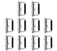Bhina 10 Pieces Box Handle Spring Handle Folding Stainless Steel Handle Box Hardware for Luggage Flight Case Tool Box (140mm)