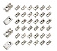 Bhina 40 Pieces M8 Slotted Nuts, T-Slot Nuts, T Series 40 M8 Aluminium Profile Sliding Nut in Carbon Steel for Aluminium Profile Fasteners Spring Nuts with T-Slot