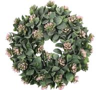 Bhina Artificial Eucalyptus Wreath, 35cm, Entrance Door Wreath, Easter Wreath, Spring Green Eucalyptus Wreath, Decorative Garland for Door Wall Home Decoration (Pink)