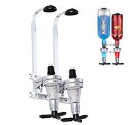 Bhina Double Head Dispenser Bottle Holder, Wall Mounted Bottle Holder, Bar Wall Mounted Dispenser Spirits, Aluminium Bottle Holder Doser, Double Head, Suitable for Families, Bar, Bartender Lovers