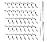 Bhina Pack of 40 Pad Eye Straps M4 Fender Eyelet Kayak Fender Eyelet Stainless Steel 304 Cover Plate Eye Plates Bug Design Mounting Hooks Eye Straps with 80 Screws Eye Straps for Kayak Canoe Canoe