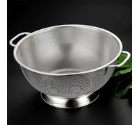 Bhina Stainless Steel Colander Set Ø 28.5 cm, Large Drainer with Handles for Pasta, Berries, Vegetables, Fruits and Noodles - Fine Kitchen Mesh