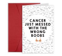 Bhiosng Breast Cancer Support Gifts Card, Funny Cancer Encouragement Card Cancer Gifts For Her, Get Well Card For Her Breast Cancer, Humor Get Well Soon Cancer Card For Women