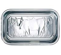 Luminarc Cow Embossed Clear Thick Glass Butter Dish with Lid