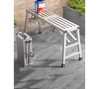 BHLFGKY Adjustable Portable Painters Scaffolding Work Platform - Heavy Duty 63"x11.75" Engineering Shelving Brackets for Safe and Versatile Construction Use