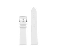 BHMIRUI 21mm Cowhide Watch Strap Compatible With Swarovski Rhinestone Women's Model 1135989 5045371 1135988 Watchband Bracelet(White silver)