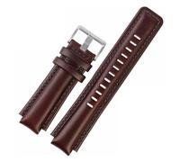 BHMIRUI Frosted Cowhide Watch Strap Compatible With TIMEX Tidal Compass T2N721 T2N720 739 TW2T76500 Waterproof Leather Watchband Bracelet With Tools(Brown Silver)
