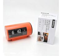 BHning Retro Table Clock Auto Flip Clock 12 Hours AM/PM Format Display Timepiece Desk Clock Flip Page Turning Clocks (Orange)