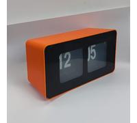 BHning Square Flip Clock,Silent Auto Turn Page Desktop Clocks. Orange Color Retro Modern Quartz Wall Clock