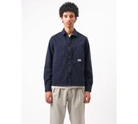 Bhode Map Pocket Overshirt Twill - Night Sky Blue - Navy Blue / L