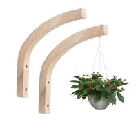 Bhoulandi Wooden Hanging Plant Hooks, Pack of 2 Wall Mounted Hooks for Indoor Plants and Flowers