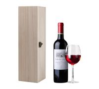 Bhoulandi Wooden Wine Box 1 Bottle, 35x9.8x10cm, Single Bottle Wine Holder, Gift Box for Thanksgiving, Christmas, Weddings, Anniversaries, Birthdays, Parties
