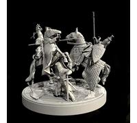 Bhowsa 1/35 Medieval European Knight Resin Model Kit Unpainted and Unassembled (with Base) //J3FT6l3