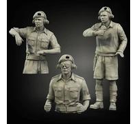 Bhowsa 1/35 WWII British Tank Soldier Resin Model Kit Unpainted and Unassembled (3 people, no tank) //p9O6lj5