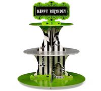 BHronony Horror Beetle Cupcake Stand - 3 Tier Movie Party Cake Toppers Tiered Stand Decorations, Horrible Theme Paper Cupcake Tower Cactus Dessert Holder for Birthday Bar Halloween Display Supplies