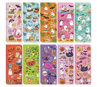BHronony Summer Halloween Ghost Bookmark - 120pcs Spooky Summer Book Marks Bulk for Book Club Lovers, Gothic Ice Cream Pumpkin Watermelon Double-Sided Bookmark Fantasy Merch for Bookish Birthday Gift