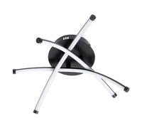 BHS Aalto Cross Arms LED Flush Satin Black Ceiling Light