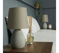 BHS Allium Ceramic Pair of Table Lamps - Grey