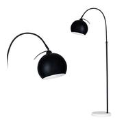 BHS Benson Satin Black Curved Floor Lamp