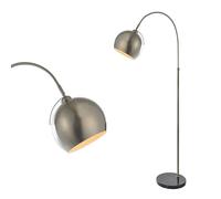 BHS Benson Satin Nickel Curved Floor Lamp