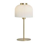 BHS Binita Glass Ribbed Opal & Brass Table Lamp