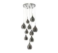 BHS Carmella Satin Chrome Cluster Ceiling Pendant with Smoked and Frosted Shades