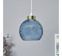 BHS Dexta Dimple Blue Glass Easy Fit Lampshade - 21.5cm