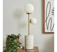 BHS Fleur Terrazzo Table Lamp - Gold