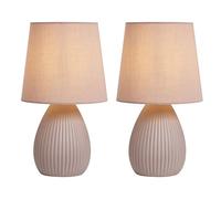 BHS Freya Teardrop Set Of 2 Ceramic Dusky Pink Table Lamps
