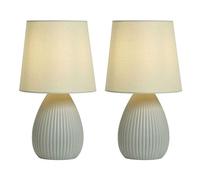BHS Allium Ceramic Pair of Table Lamps - Green