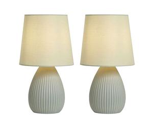 BHS Freya Teardrop Set Of 2 Ceramic Mossy Green Table Lamps