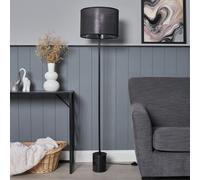 BHS Hank Marble Based Floor Lamp - Black