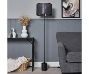 BHS Hank Marble Based Floor Lamp - Black