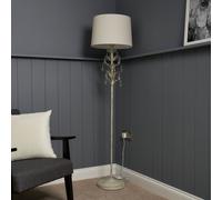 BHS Josefine Leaf Metal Floor Lamp - Cream