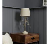 BHS Josefine Leaf Metal Table Lamp - Cream