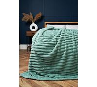 BHS Jumbo Cord Throw with Plain Velvet Backing in Green | Size: 127 cm x 152 cm Bhs Green 127 cm x 152 cm