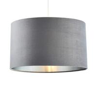 BHS Large Velvet Grey and Satin Nickel Easyfit Shade