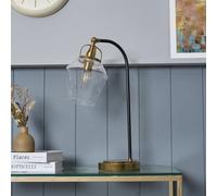 BHS Leni Bubble Glass Table Lamp - Brass & Black