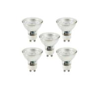 LITECRAFT Light Bulb GU10 5 Watt Non Dimmable 4000K Natural White LED in Clear - 5 Pack