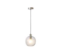 BHS Lighting BHS Alfie Bobble Single Light Pendant In Polished Nickel Finish With Clear Glass