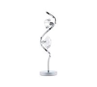 BHS Lighting BHS Bella 2 Light Table Lamp In Polished Chrome Finish With Clear Glass