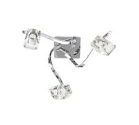 BHS Lighting BHS Bella 3 Light Flush Ceiling Fitting In Polished Chrome Finish With Clear Glass