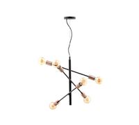 BHS Lighting BHS Calvet 6 Light Adjustable Ceiling Fitting In Black And Copper Finish