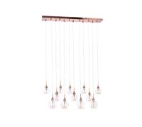 BHS Lighting BHS Carmella 12 Light Bar Pendant In Copper Finish With Clear Glass
