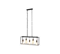 BHS Lighting BHS Dexter 5 Light Industrial Box Bar Pendant In Black Finish