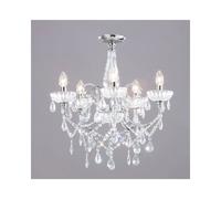 BHS Lighting BHS Edith 5 Light Flush Chandelier In Polished Chrome And Clear Glass Finish